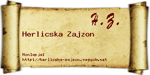 Herlicska Zajzon névjegykártya